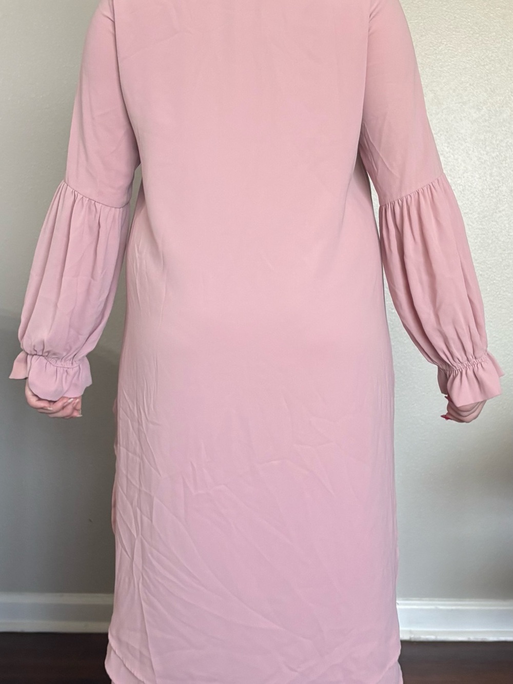 Oh Dusty Rose High-Low Ruffle Sleeve Tunic - Picture 3 of 14
